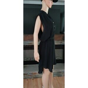 NWT Cleo Women's 3X Black Shirt Dress/Top Tie Buttons Sleeveless